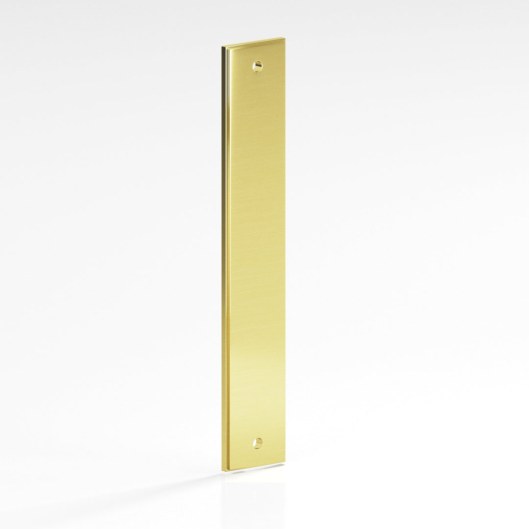 Colonial Bronze 9944 Rectangular stepped Backplate for use with 1/4-20 screws in Unlacquered Polished Brass