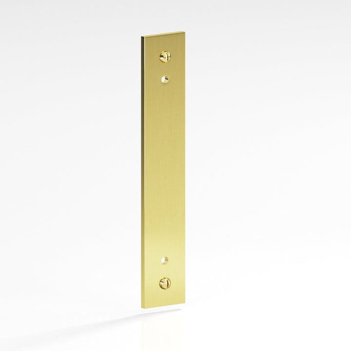 Colonial Bronze 9947 Rectangular Backplate with exposed finished screws for use with 8-32 screws in Unlacquered Polished Brass