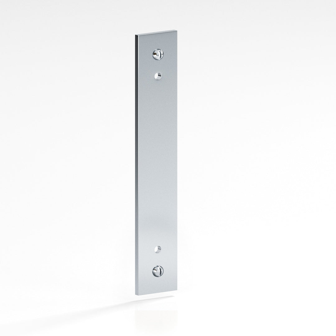 Colonial Bronze 9847 Rectangular Backplate with exposed finished screws for use with 8-32 screws in Polished Chrome