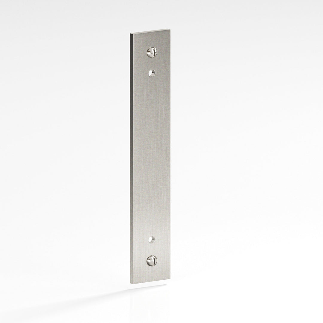 Colonial Bronze 9846 Rectangular Backplate with exposed finished screws for use with 8-32 screws in Satin Nickel
