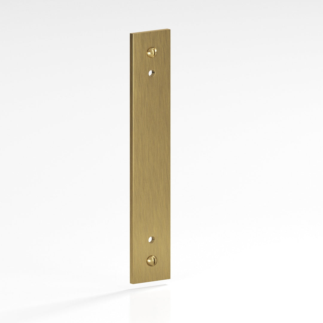 Colonial Bronze 9947 Rectangular Backplate with exposed finished screws for use with 8-32 screws in Antique Brass