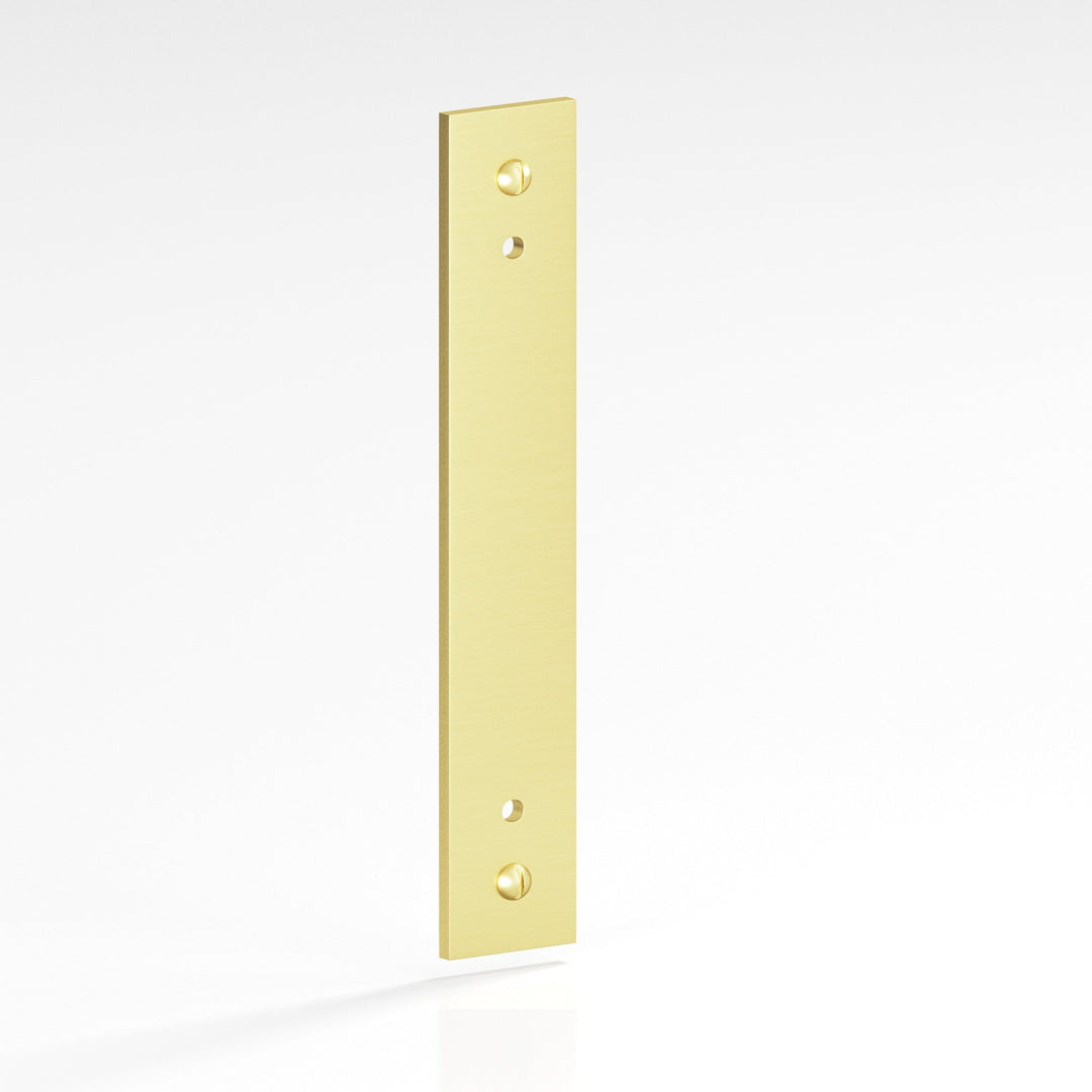 Colonial Bronze 9847 Rectangular Backplate with exposed finished screws for use with 8-32 screws in Matte Satin Brass