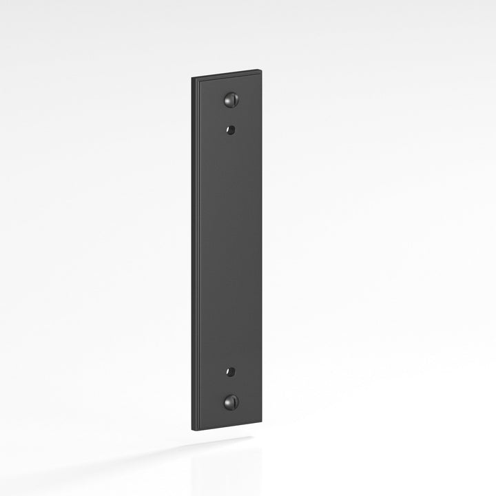 Colonial Bronze 9949 Rectangular stepped Backplate with exposed finished screws for use with 8-32 screws in Matte Graphite