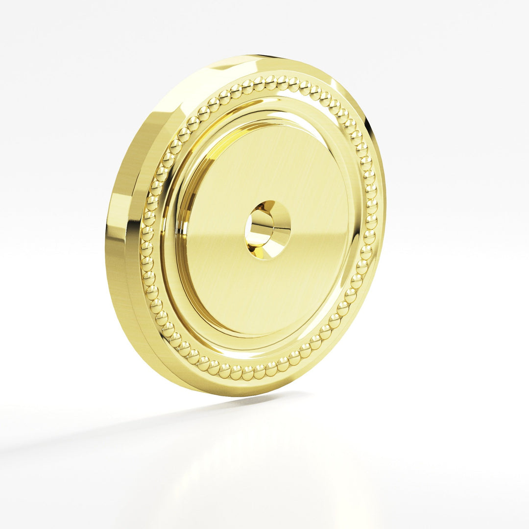 Colonial Bronze B203 Round grooved Backplate for use with 8-32 screw in Unlacquered Polished Brass