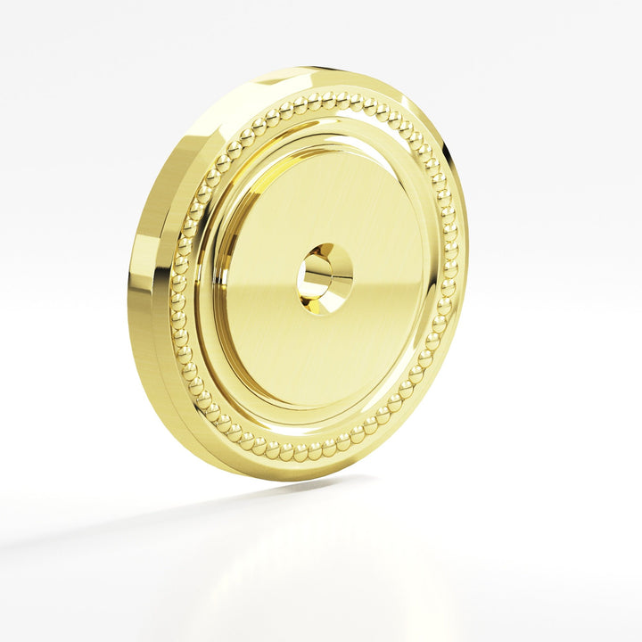 Colonial Bronze B203 Round grooved Backplate for use with 8-32 screw in Unlacquered Polished Brass