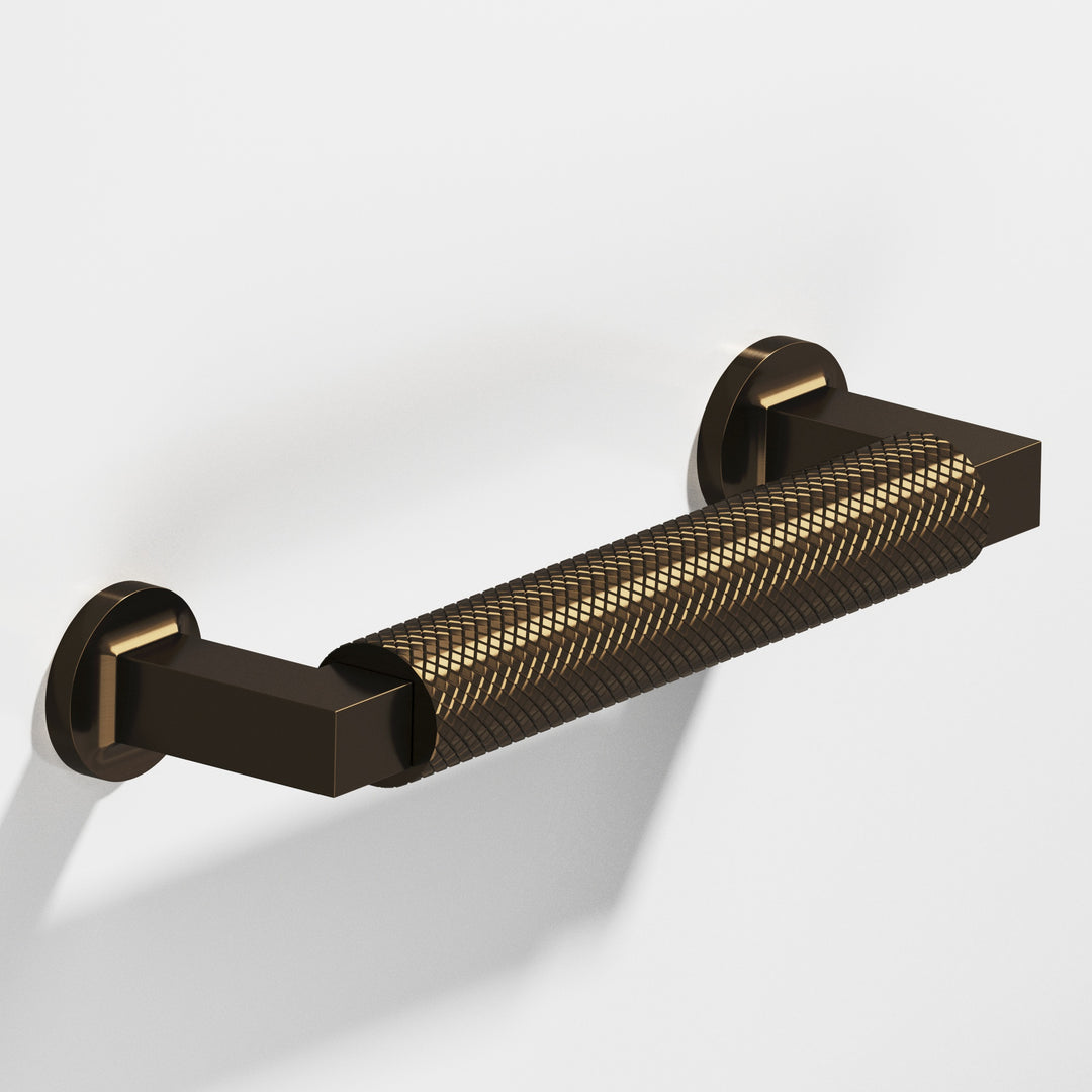 Colonial Bronze 1366BB Round diamond-knurled Gropius-style Back-to-Back Shower Door Pull Kit in Oil Rubbed Bronze