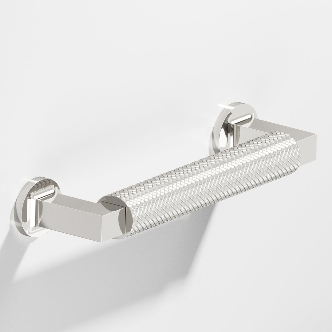 Colonial Bronze 1364 Round diamond-knurled Gropius-style Cabinet Pull in Polished Nickel