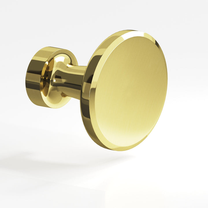 Colonial Bronze 153 Round Cabinet Knob in Unlacquered Polished Brass