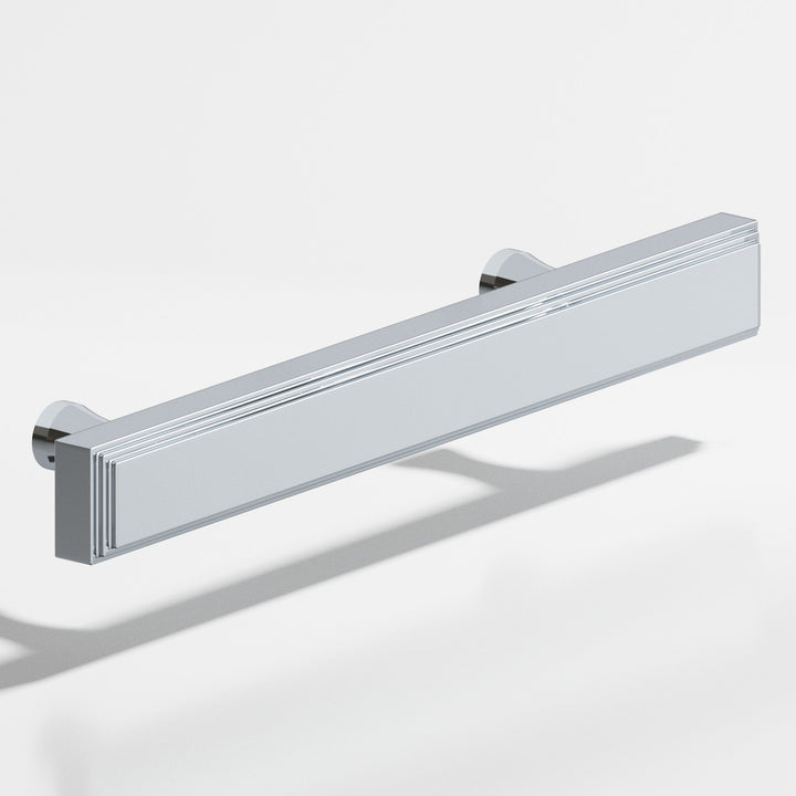 Colonial Bronze 941 Rectangular stepped Cabinet Pull with flared posts in Polished Chrome