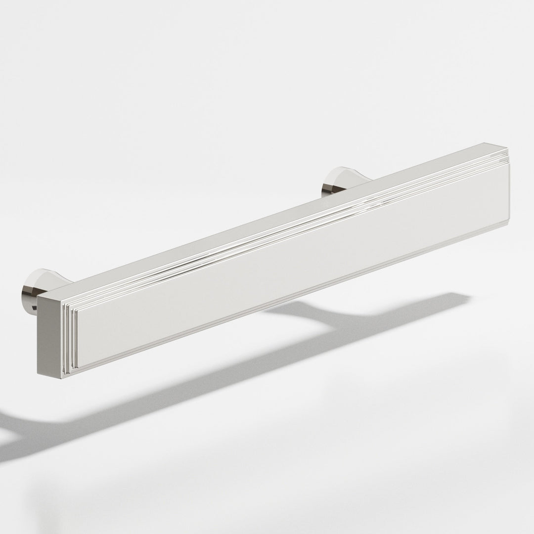 Colonial Bronze 941 Rectangular stepped Cabinet Pull with flared posts in Polished Nickel