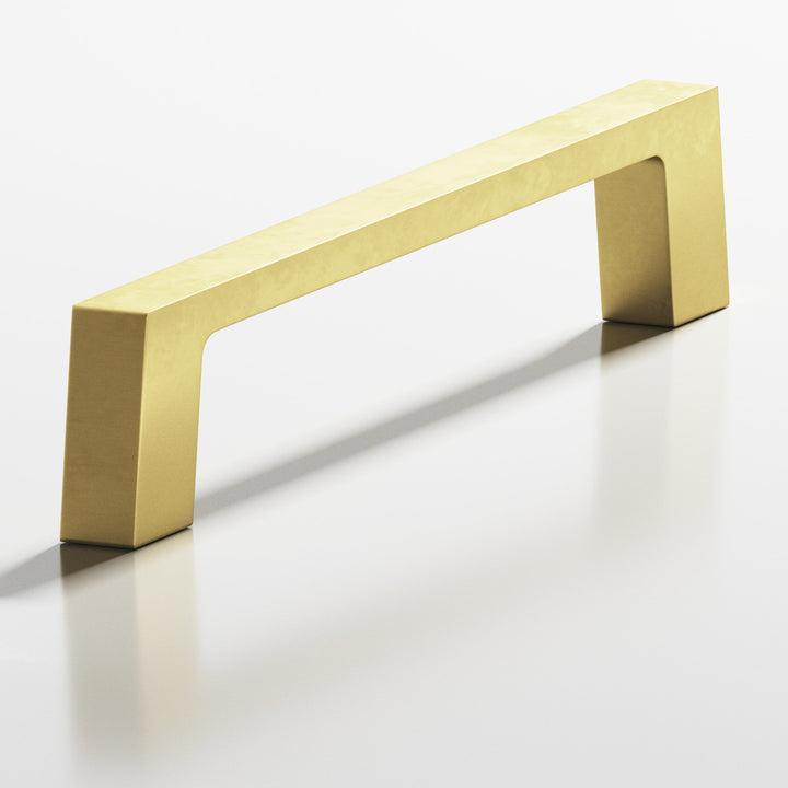 Colonial Bronze 661 Rectangular Cabinet Pull with tapered square legs in Matte Satin Brass