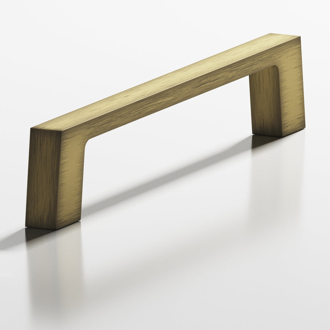 Colonial Bronze 661 Rectangular Cabinet Pull with tapered square legs in Matte Antique Satin Brass