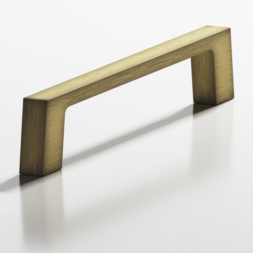 Colonial Bronze 741 Rectangular Cabinet Pull with tapered square legs in Matte Antique Satin Brass