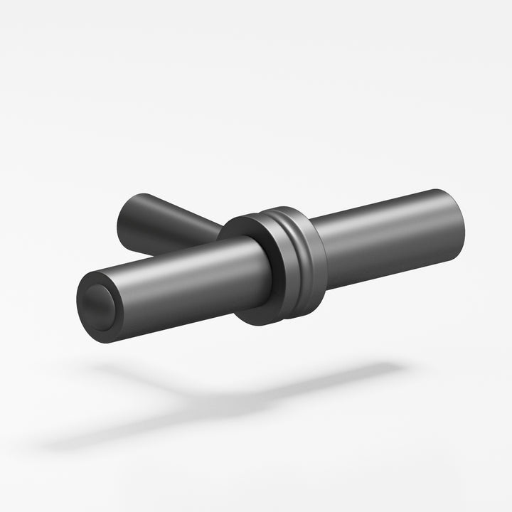 Colonial Bronze 309 Round collared T Cabinet Knob with tapered post in Matte Graphite