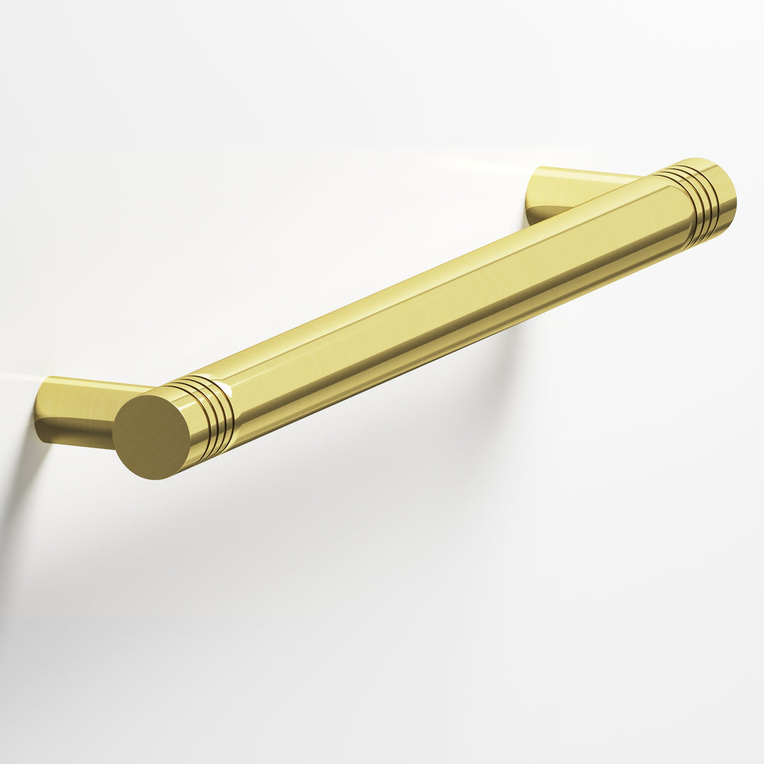 Colonial Bronze 414 Round grooved Cabinet Pull with straight posts in Unlacquered Polished Brass