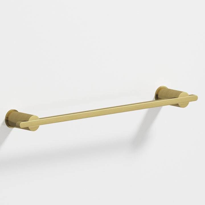 Colonial Bronze 42 Rectangular Towel Bar partially encapsulated by round posts in Antique Brass