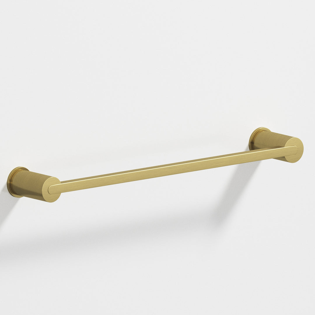Colonial Bronze 43 Rectangular Towel Bar fully encapsulated by round posts in Antique Brass