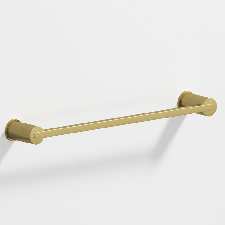 Colonial Bronze 43 Rectangular Towel Bar fully encapsulated by round posts in Antique Brass