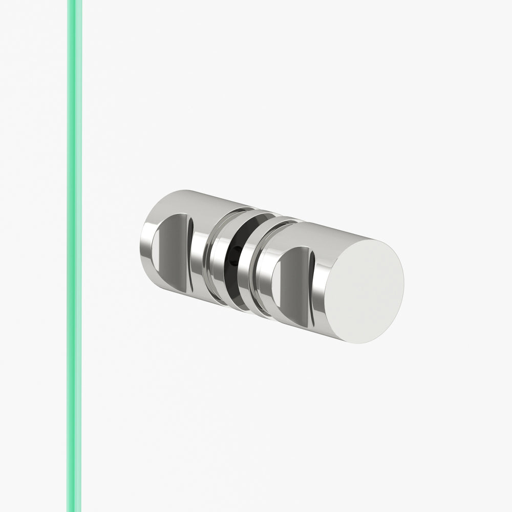 Colonial Bronze 142BB Round grooved Back-to-Back Shower Door Knob Kit in Polished Nickel