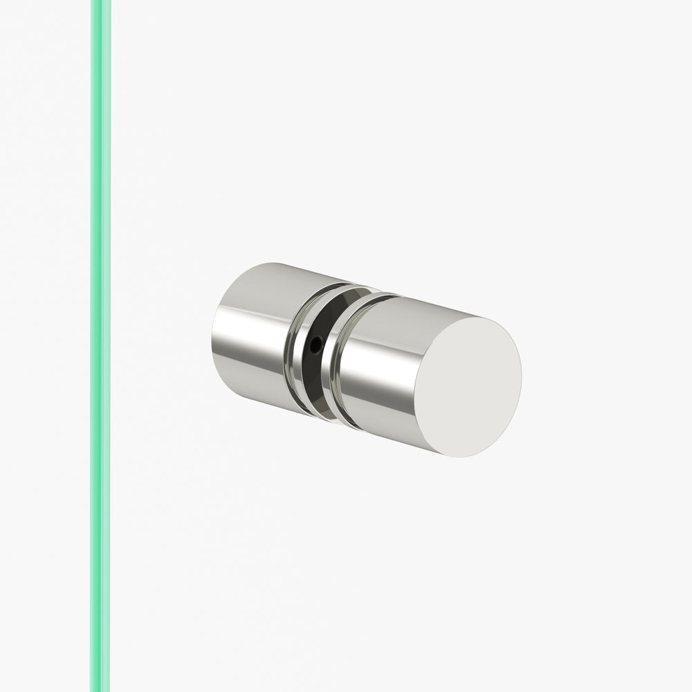 Colonial Bronze 187BB Round grooved Back-to-Back Shower Door Knob Kit in Polished Nickel