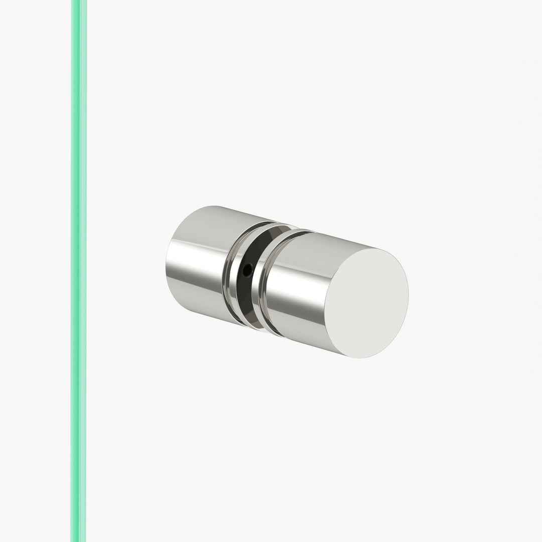 Colonial Bronze 187BB Round grooved Back-to-Back Shower Door Knob Kit in Polished Nickel