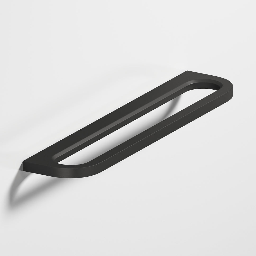 Colonial Bronze 882 Rounded front racetrack Appliance Pull in Matte Satin Black