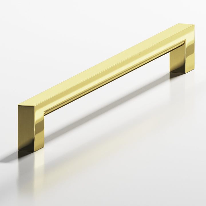 Colonial Bronze 748 Square Cabinet Pull with rounded back in Unlacquered Polished Brass