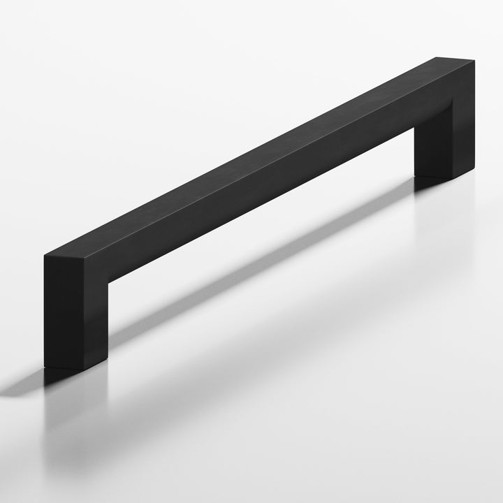 Colonial Bronze 745 Square Cabinet Pull with rounded back in Matte Satin Black