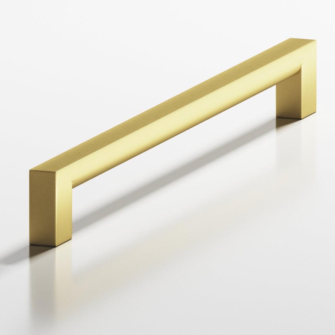 Colonial Bronze 745 Square Cabinet Pull with rounded back in Matte Satin Brass