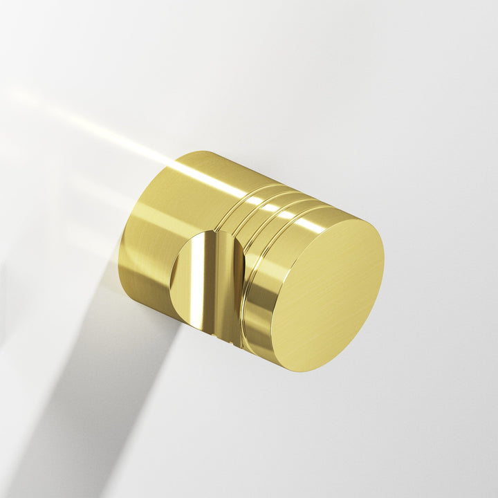 Colonial Bronze 105 Round grooved Cabinet Knob in Unlacquered Polished Brass