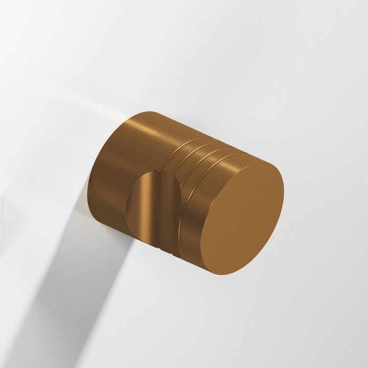 Colonial Bronze 105 Round grooved Cabinet Knob in Matte Light Statuary Bronze