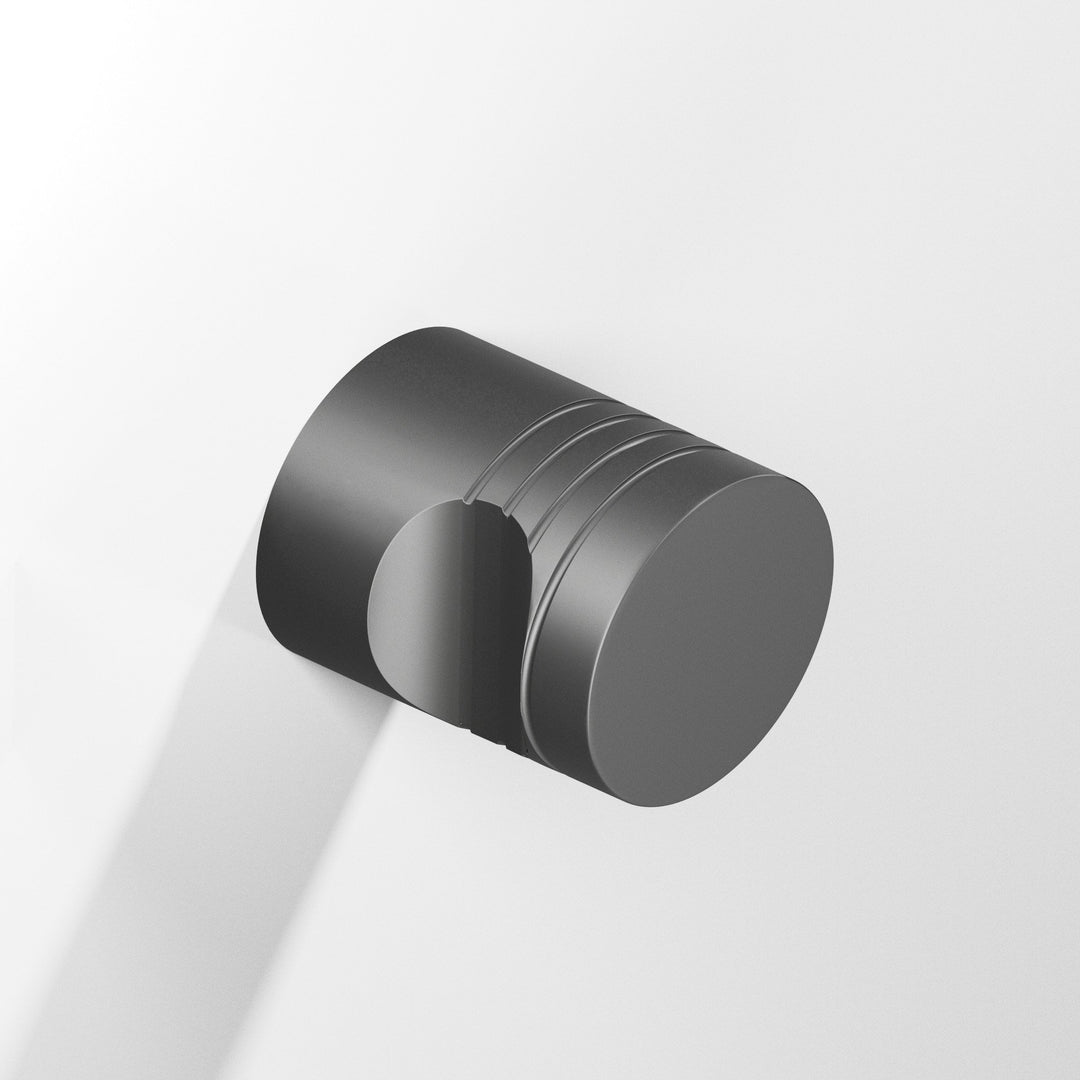 Colonial Bronze 104 Round grooved Cabinet Knob in Matte Graphite