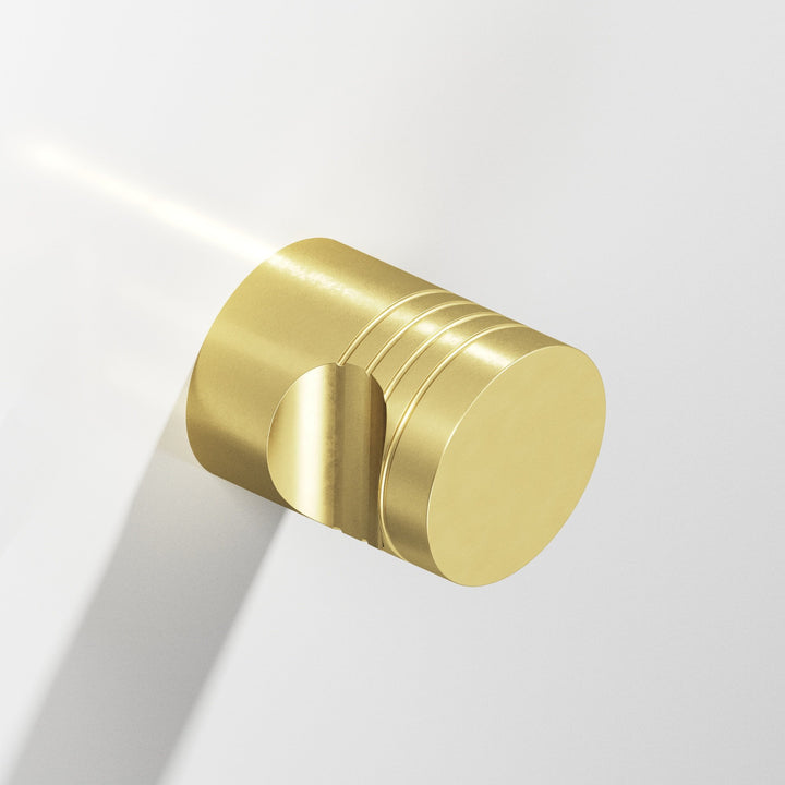 Colonial Bronze 105 Round grooved Cabinet Knob in Matte Satin Brass