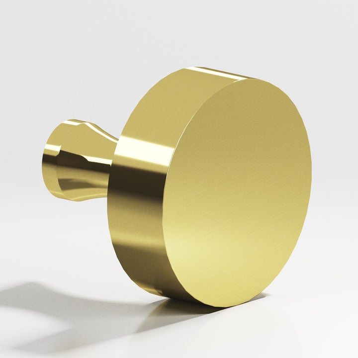 Colonial Bronze 111 Round Cabinet Knob with flared post in Unlacquered Polished Brass