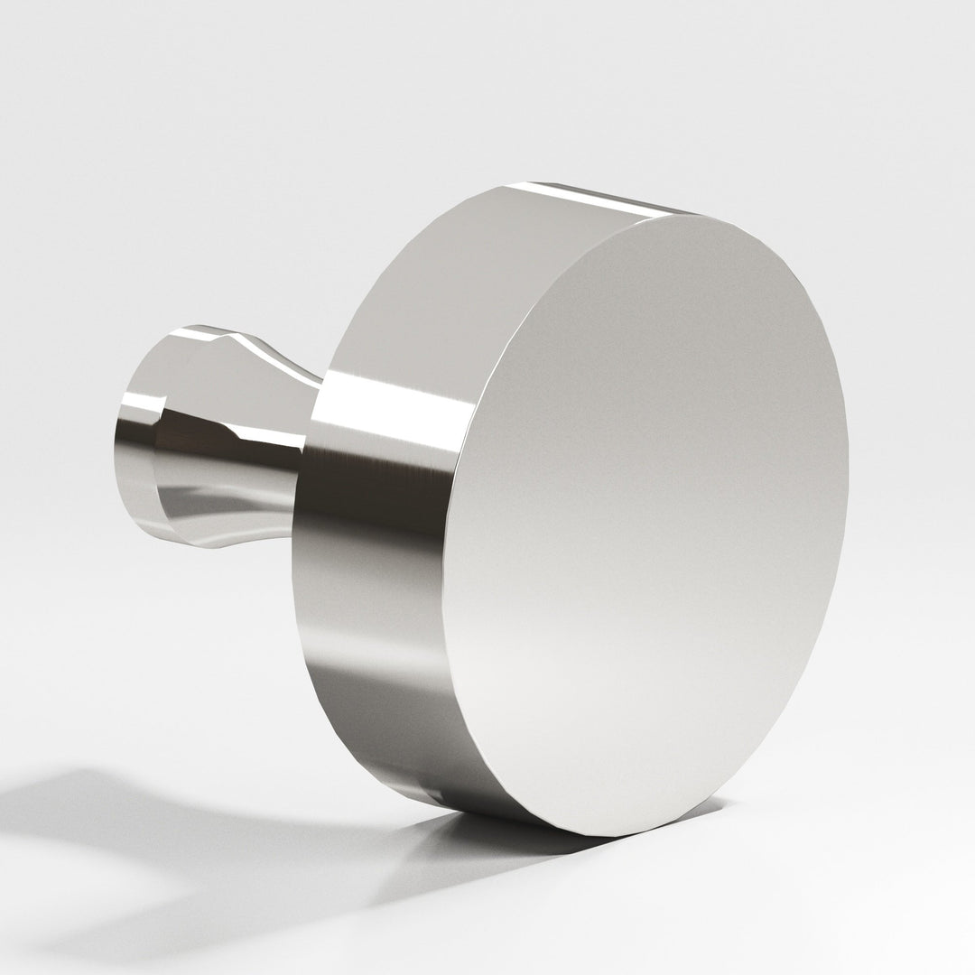 Colonial Bronze 110 Round Cabinet Knob with flared post in Polished Nickel