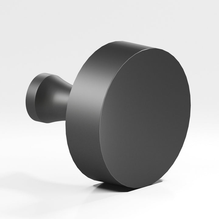 Colonial Bronze 112 Round Cabinet Knob with flared post in Matte Graphite