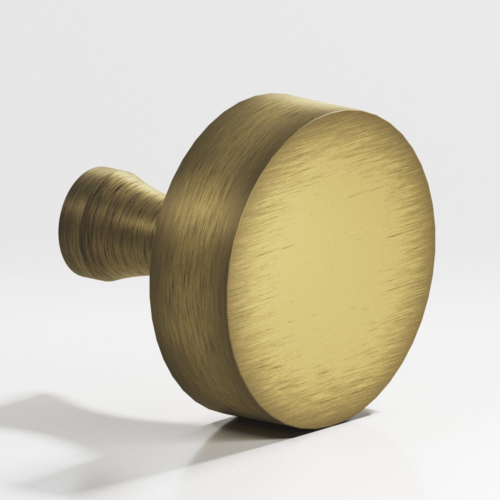 Colonial Bronze 112 Round Cabinet Knob with flared post in Matte Antique Satin Brass