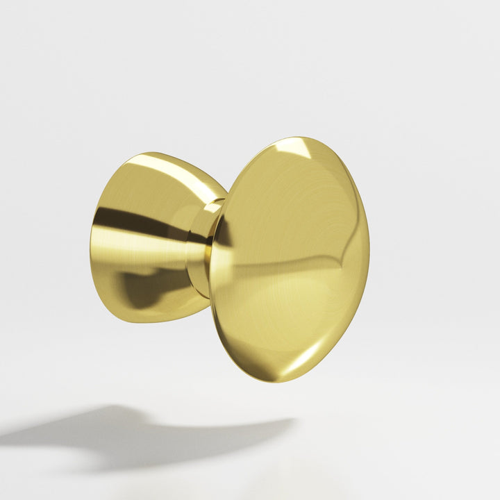 Colonial Bronze 118 Round Cabinet Knob in Unlacquered Polished Brass