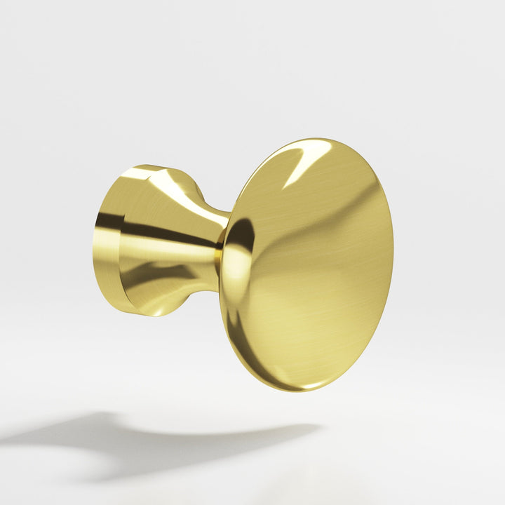 Colonial Bronze 116 Round Cabinet Knob in Unlacquered Polished Brass