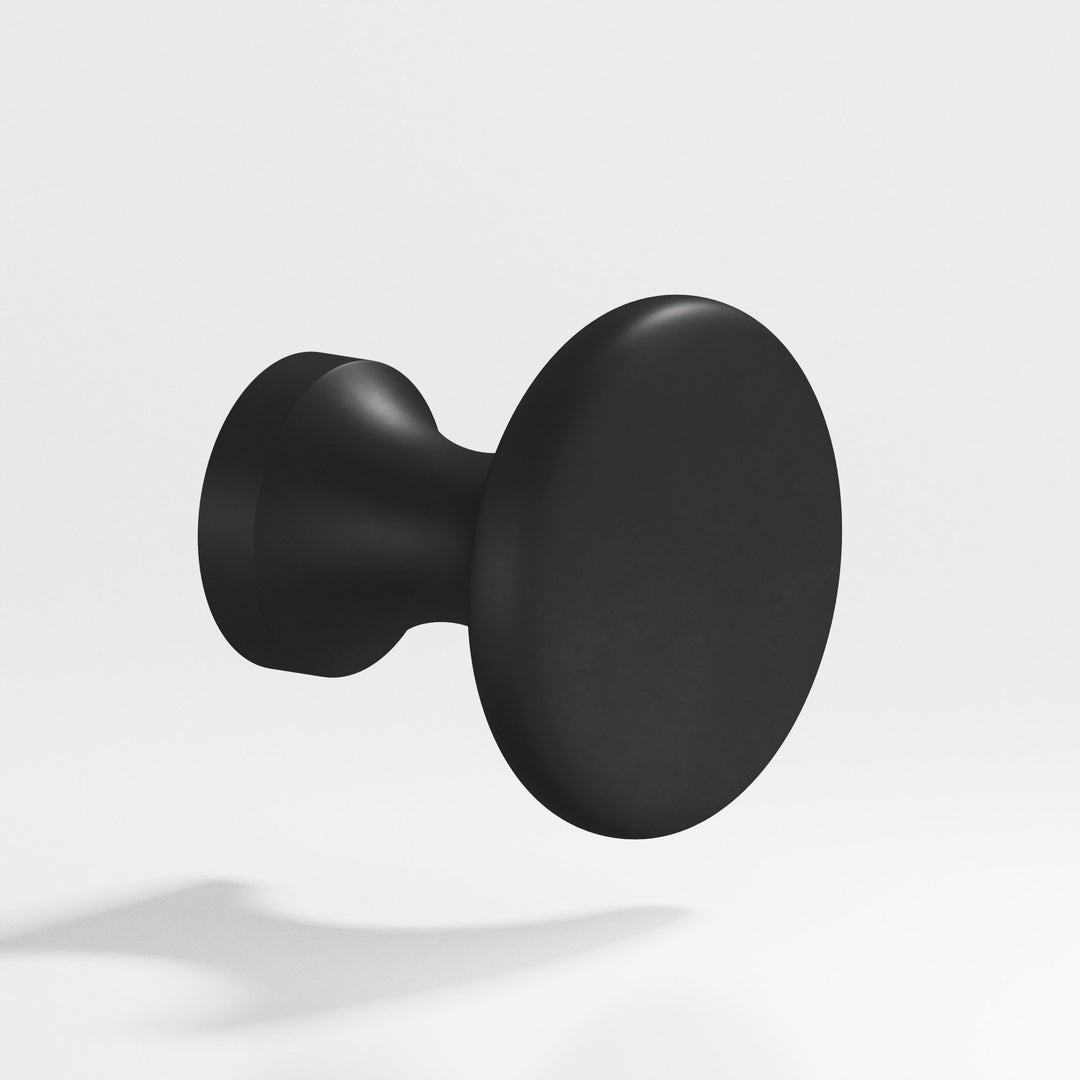 Colonial Bronze 116 Round Cabinet Knob in Matte Satin Black