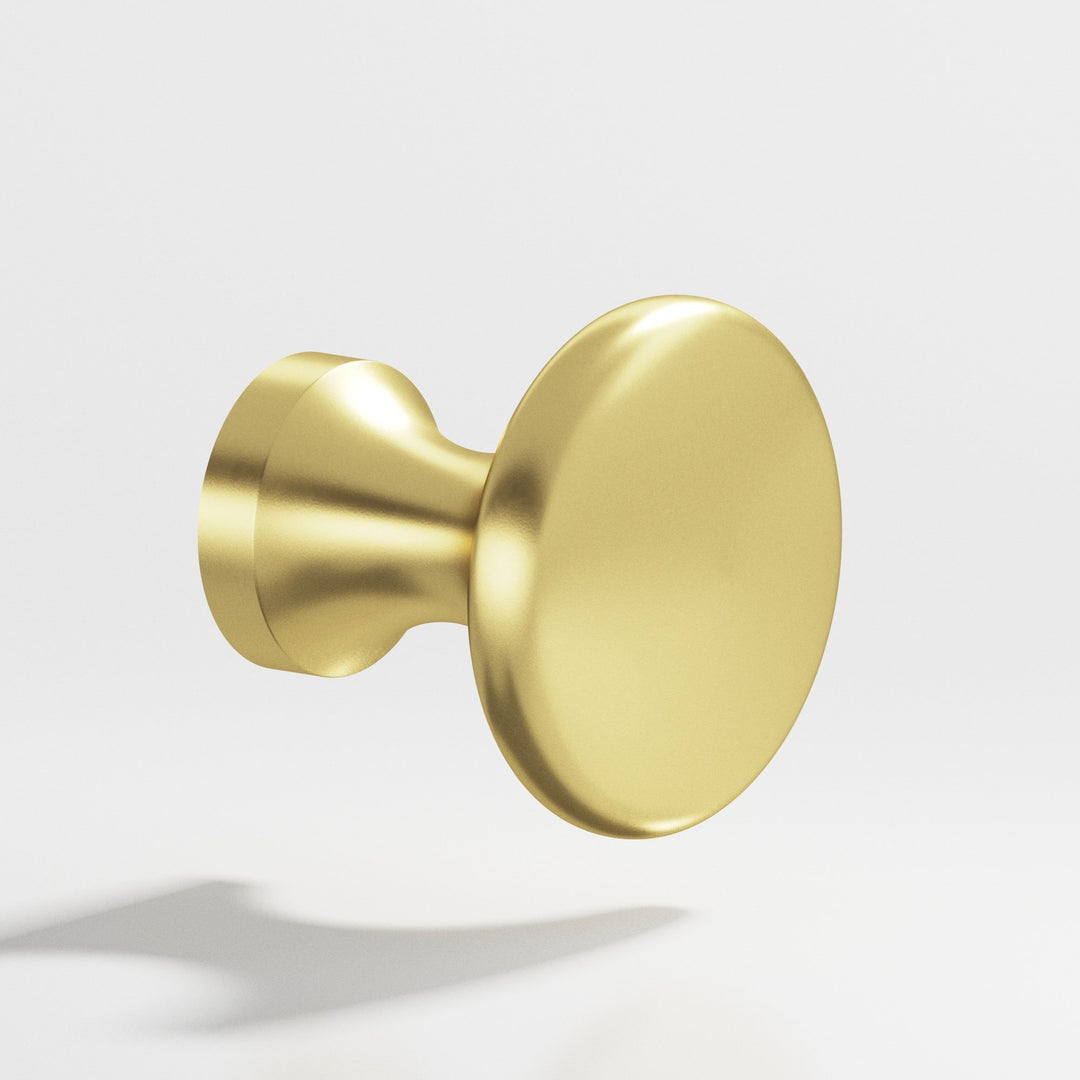 Colonial Bronze 116 Round Cabinet Knob in Matte Satin Brass