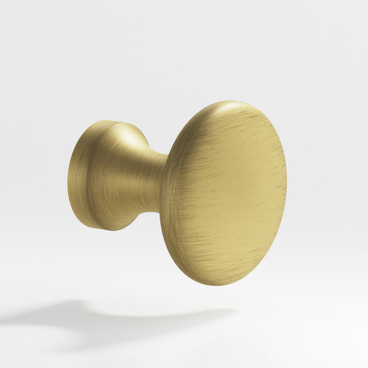 Colonial Bronze 115 Round Cabinet Knob in Matte Antique Satin Brass