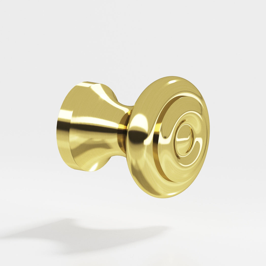 Colonial Bronze 119 Round Cabinet Knob in Unlacquered Polished Brass