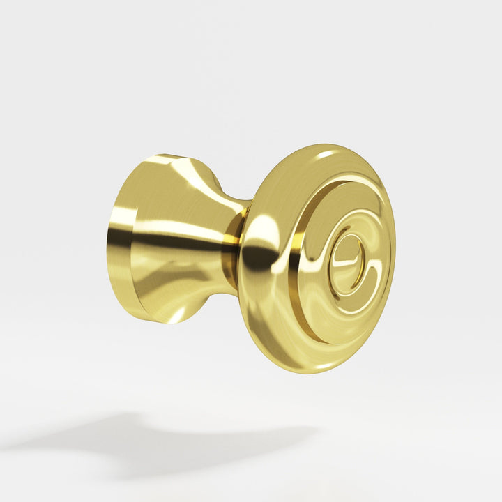 Colonial Bronze 150 Round Cabinet Knob in Unlacquered Polished Brass