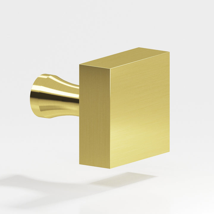 Colonial Bronze 121 Square Cabinet Knob with flared post in Unlacquered Polished Brass