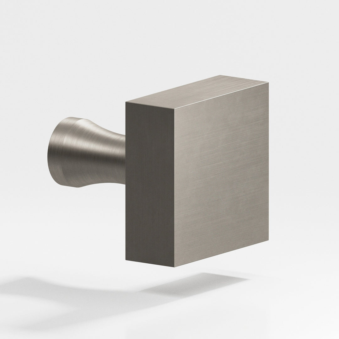 Colonial Bronze 122 Square Cabinet Knob with flared post in Matte Pewter