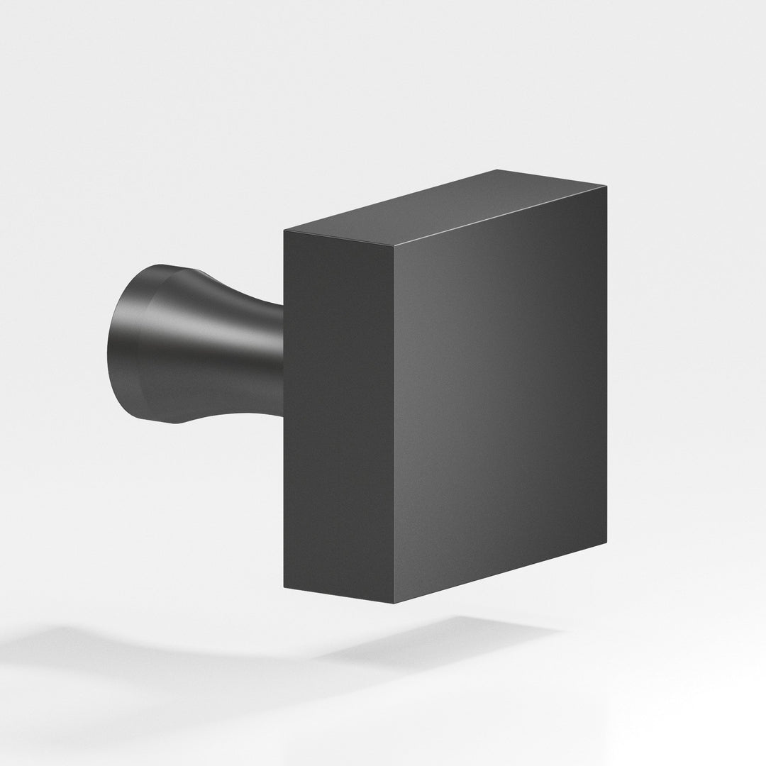 Colonial Bronze 121 Square Cabinet Knob with flared post in Matte Graphite