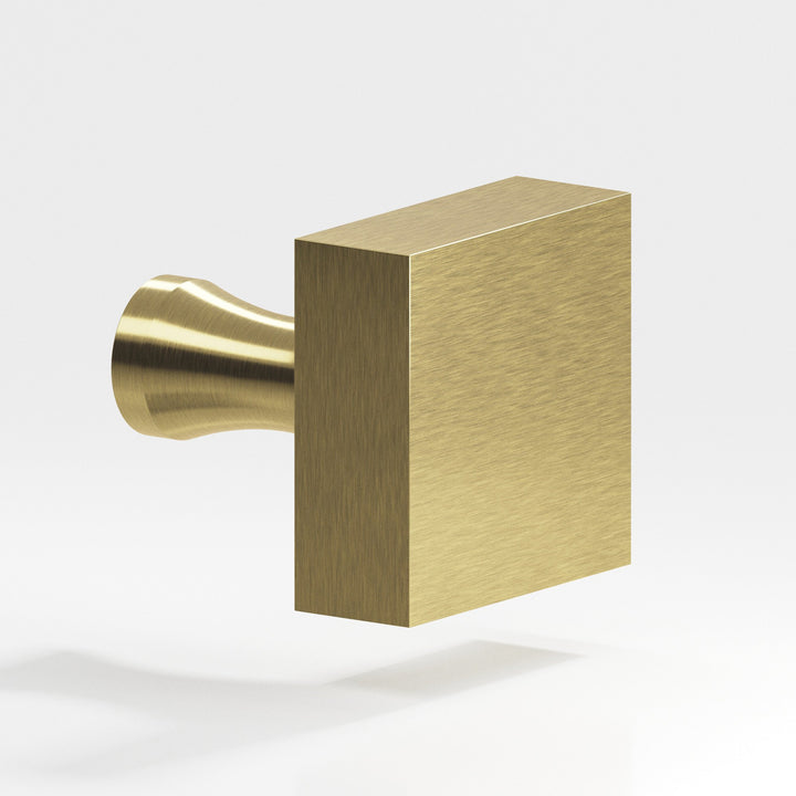 Colonial Bronze 120 Square Cabinet Knob with flared post in Antique Brass