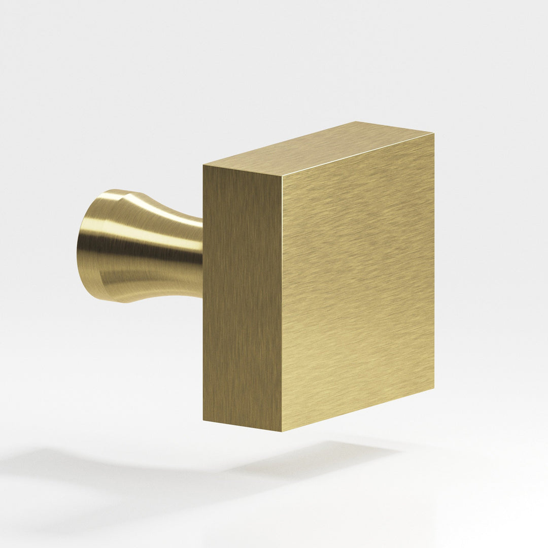 Colonial Bronze 122 Square Cabinet Knob with flared post in Antique Brass