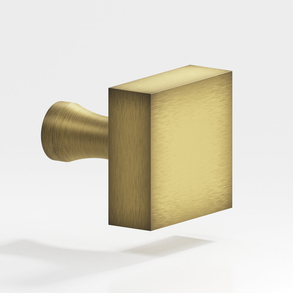 Colonial Bronze 121 Square Cabinet Knob with flared post in Matte Antique Satin Brass